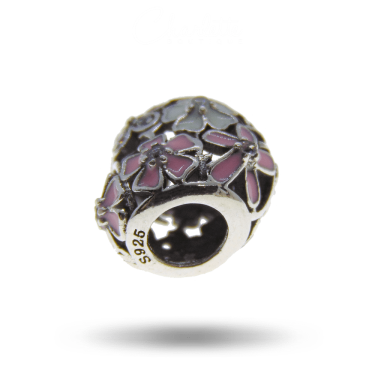 Virágos szív charm